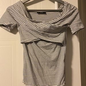 Black and white striped bodysuit SHEIN small